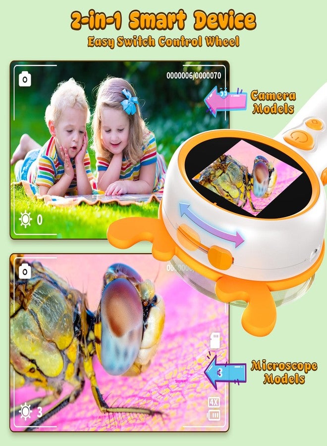 Aikokkl Kids Microscope Orange Deer - Digital Handheld STEM Kit & 1080P Camera (600x Zoom) - Portable Science Toy for Outdoor Camping & Backyard Fun - Gift for Boys & Girls Age 5-12 - Image 4